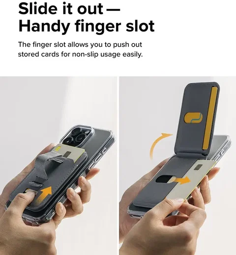 Ringke Stand Grip Wallet Magnetic MagSafe Kaarthouder met Standaard Grijs afbeelding 9