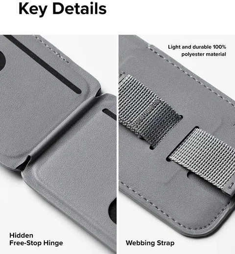 Ringke Stand Grip Wallet Magnetic MagSafe Kaarthouder met Standaard Grijs afbeelding 10
