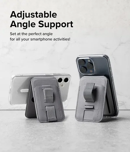 Ringke Stand Grip Wallet Magnetic MagSafe Kaarthouder met Standaard Grijs afbeelding 6