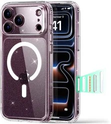 ESR Classic Hybrid iPhone 18 Pro Max / 17 Pro Max Hoesje MagSafe Glitter Clear afbeelding