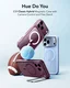 ESR Classic Hybrid MagSafe iPhone 18 Pro / 17 Pro Hoesje met Stand Burgundy afbeelding 6