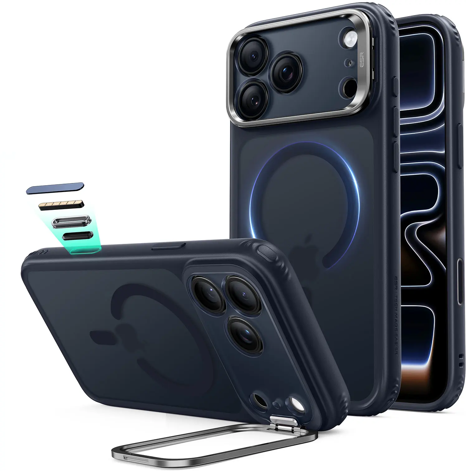 ESR Classic Hybrid MagSafe iPhone 18 Pro Max / 17 Pro Max Hoesje Blauw afbeelding 1
