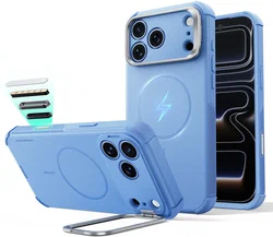ESR Cyber Tough iPhone 18 Pro Max / 17 Pro Max Hoesje MagSafe Stand Licht Blauw afbeelding