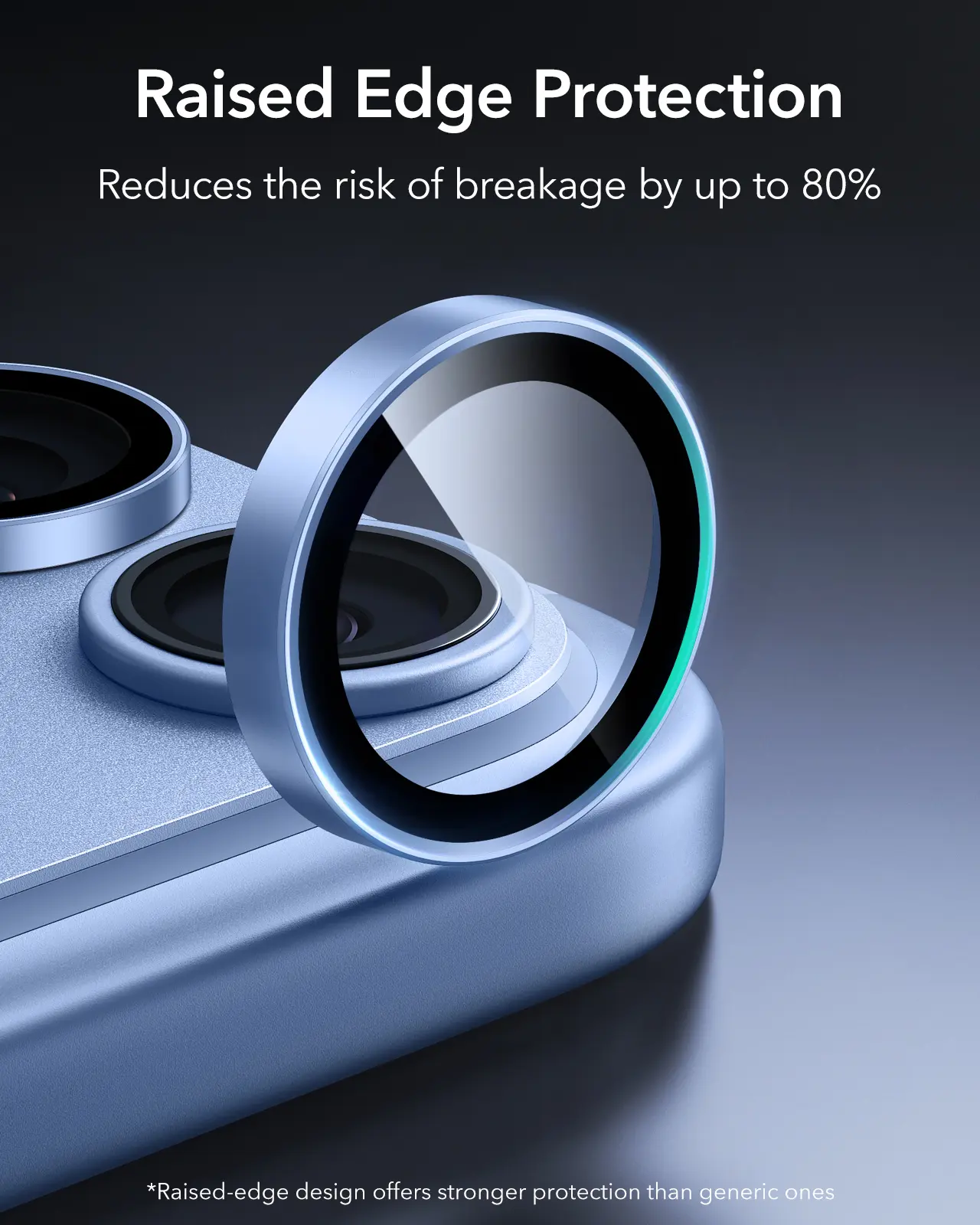 ESR Armorite Apple iPhone 18 Pro / Pro Max Camera Lens Protector Blauw afbeelding 3