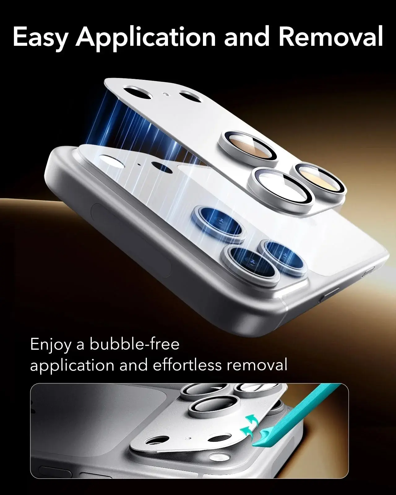 ESR Armorite Pro Full Coverage iPhone 18 Pro Camera Protector Matched Zilver afbeelding 7