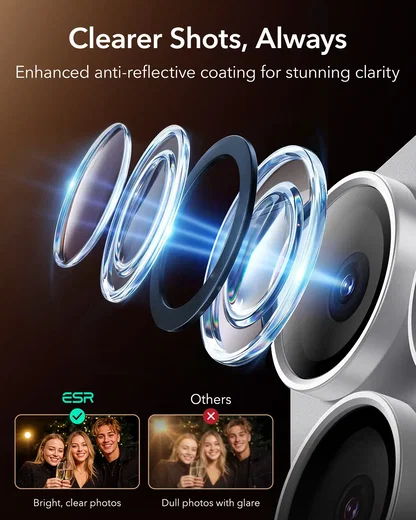 ESR Armorite Pro Full Coverage iPhone 18 Pro Camera Protector Matched Zilver afbeelding 6