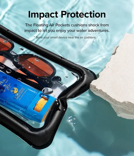 Ringke Floating Waterdicht Telefoonhoesje met Koord IPX8 Zwart afbeelding 8
