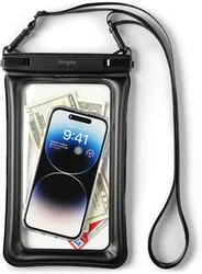 Ringke Floating Waterdicht Telefoonhoesje met Koord IPX8 Zwart afbeelding