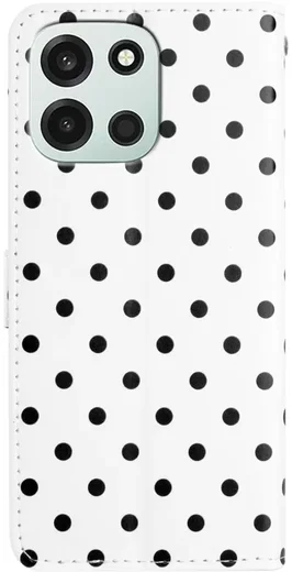 OnePlus Nord 6 Hoesje Portemonnee Book Case Polka Dot Wit afbeelding 7