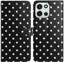 OnePlus Nord 6 Hoesje Portemonnee Book Case Polka Dot Zwart