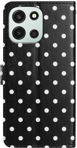 OnePlus Nord 6 Hoesje Portemonnee Book Case Polka Dot Zwart afbeelding 7