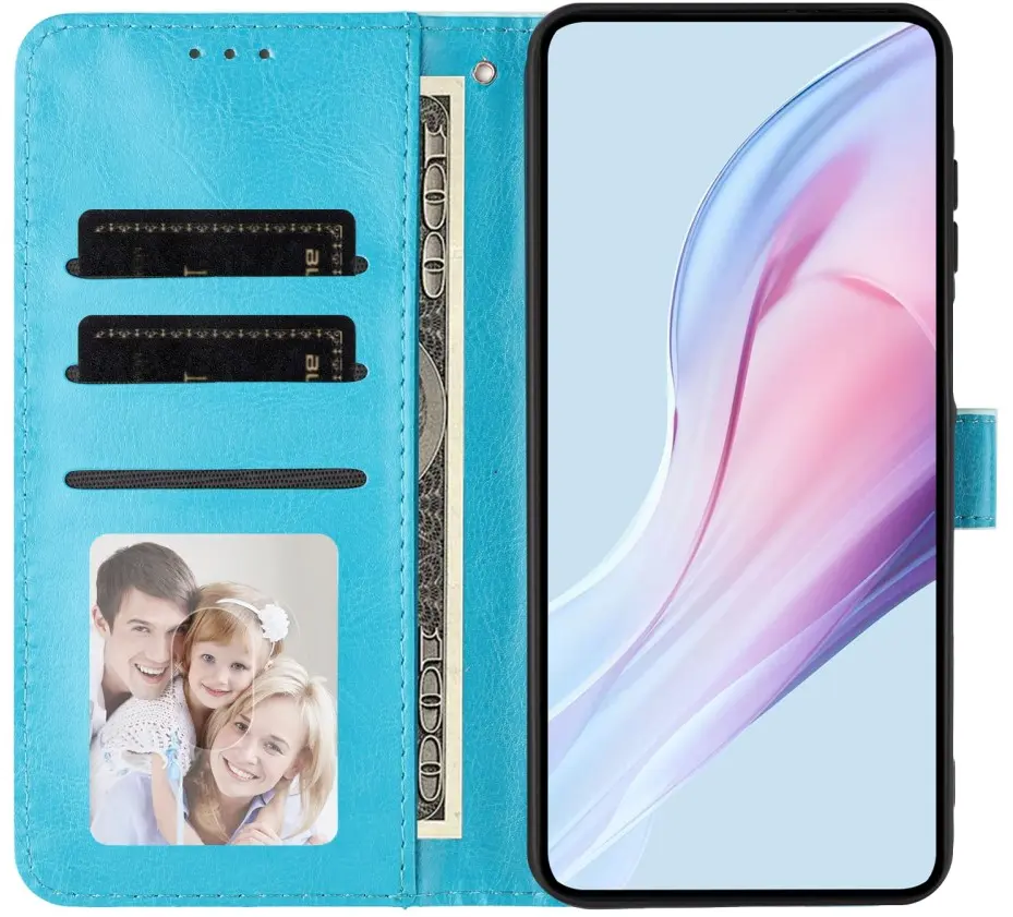 OnePlus Nord 6 Hoesje Portemonnee Book Case Polka Dot Blauw afbeelding 6