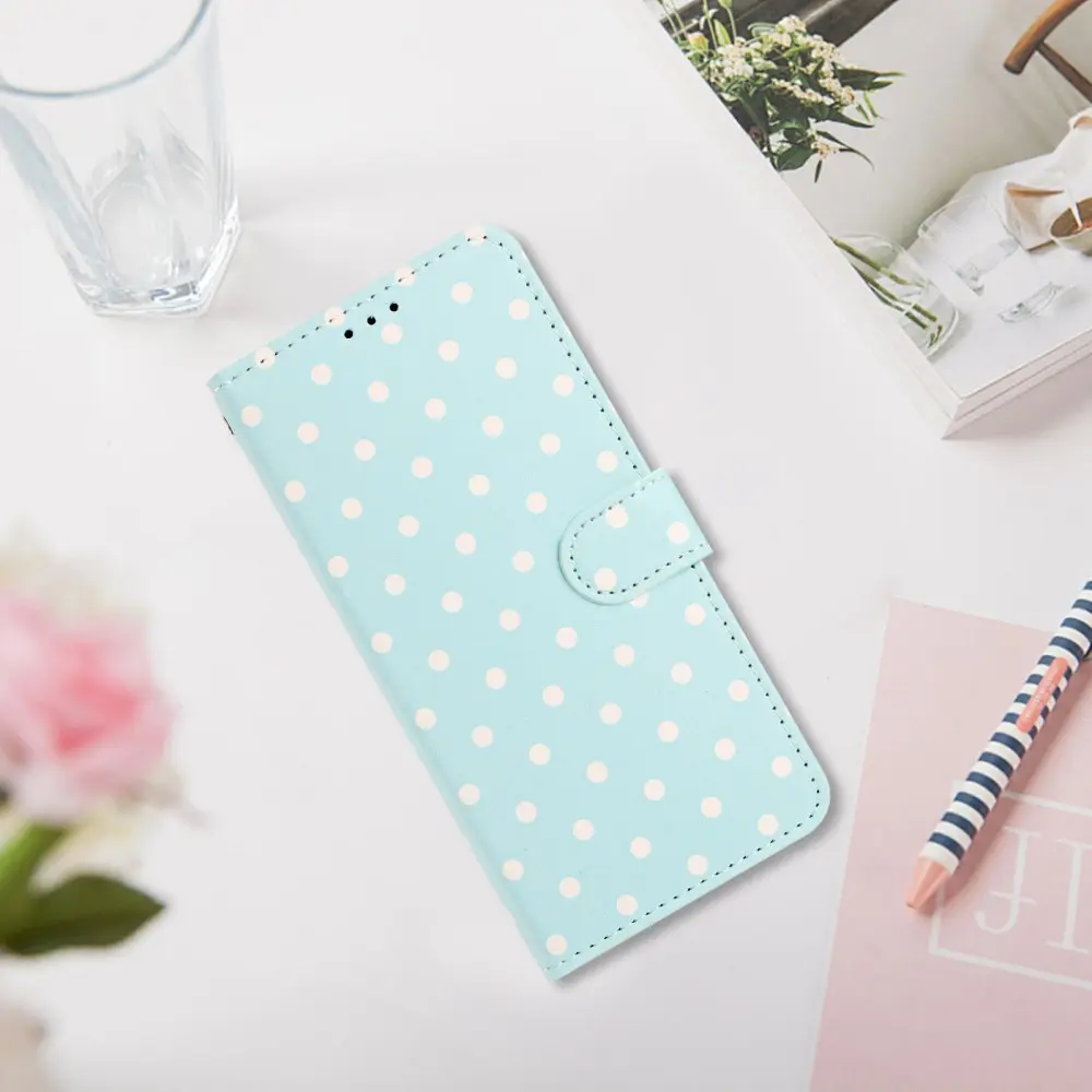 OnePlus Nord 6 Hoesje Portemonnee Book Case Polka Dot Blauw afbeelding 5