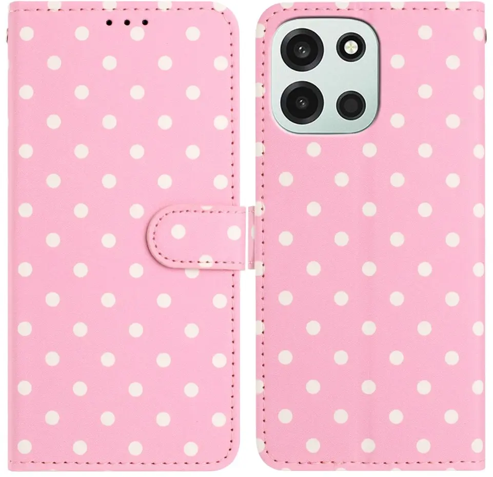 OnePlus Nord 6 Hoesje Portemonnee Book Case Polka Dot Roze afbeelding 1