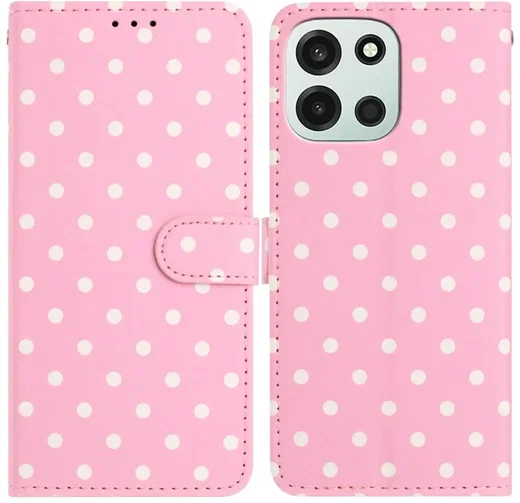 OnePlus Nord 6 Hoesje Portemonnee Book Case Polka Dot Roze afbeelding 1