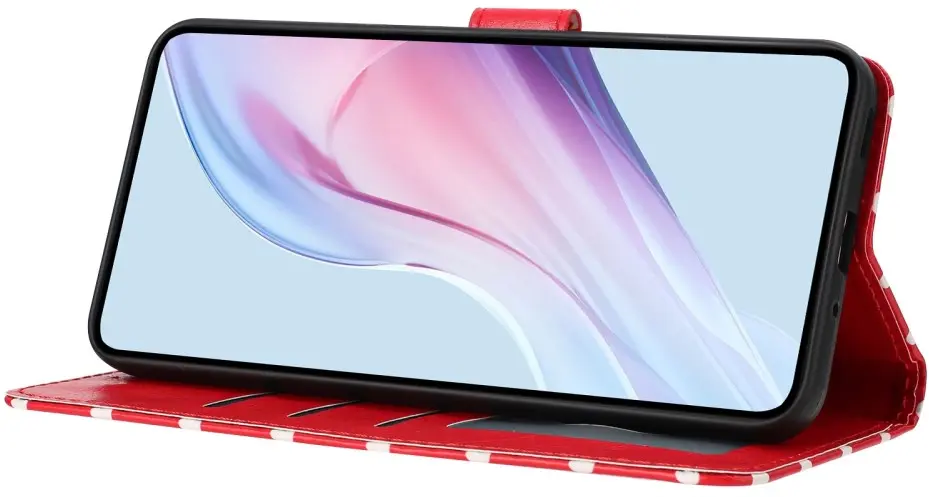 OnePlus Nord 6 Hoesje Portemonnee Book Case Polka Dot Rood afbeelding 10