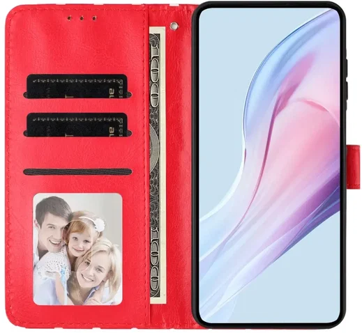 OnePlus Nord 6 Hoesje Portemonnee Book Case Polka Dot Rood afbeelding 6