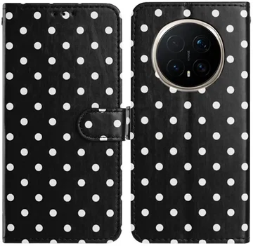Honor Magic 8 Pro Hoesje Portemonnee Book Case Polka Dot Zwart