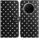 Honor Magic 8 Pro Hoesje Portemonnee Book Case Polka Dot Zwart