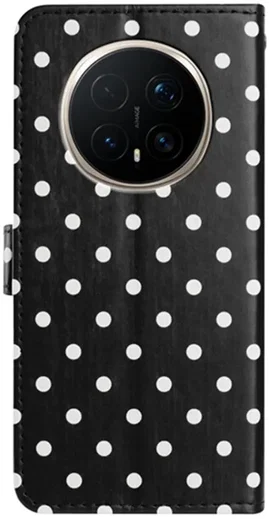 Honor Magic 8 Pro Hoesje Portemonnee Book Case Polka Dot Zwart afbeelding 7