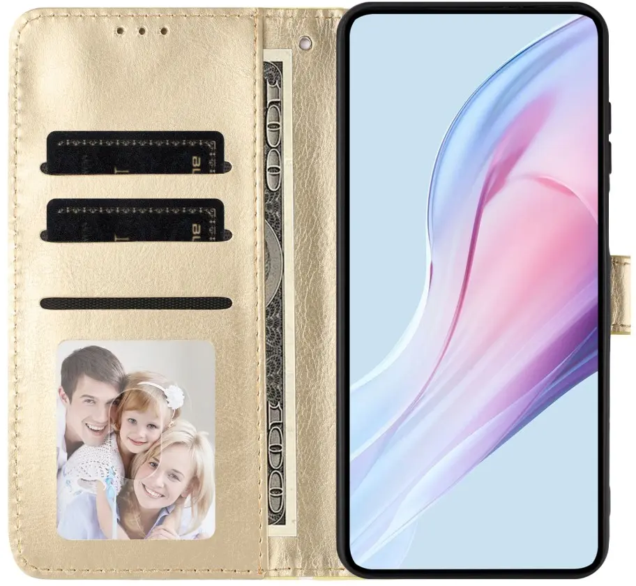 Honor Magic 8 Pro Hoesje Portemonnee Book Case Polka Dot Geel afbeelding 6