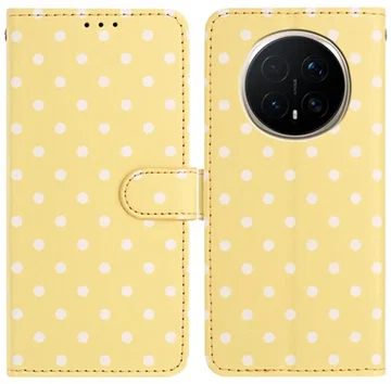 Honor Magic 8 Pro Hoesje Portemonnee Book Case Polka Dot Geel