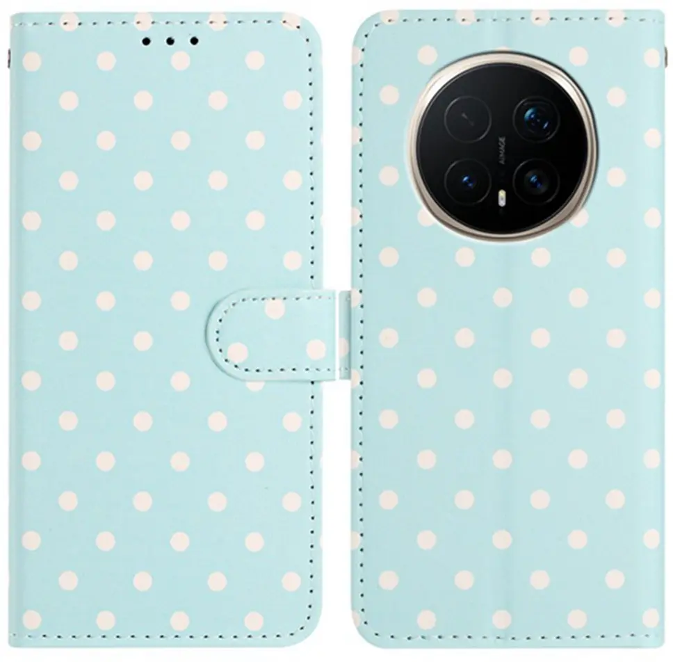 Honor Magic 8 Pro Hoesje Portemonnee Book Case Polka Dot Blauw afbeelding 1