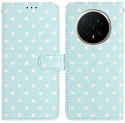 Honor Magic 8 Pro Hoesje Portemonnee Book Case Polka Dot Blauw afbeelding