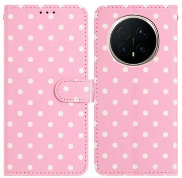Honor Magic 8 Pro Hoesje Portemonnee Book Case Polka Dot Roze
