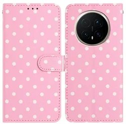 Honor Magic 8 Pro Hoesje Portemonnee Book Case Polka Dot Roze afbeelding