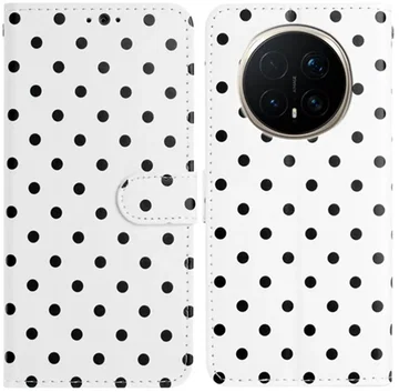 Honor Magic 8 Pro Hoesje Portemonnee Book Case Polka Dot Wit