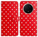 Honor Magic 8 Pro Hoesje Portemonnee Book Case Polka Dot Rood