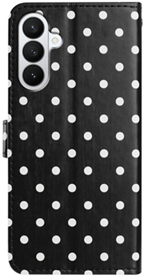 Samsung Galaxy A27 Hoesje Portemonnee Book Case Polka Dot Zwart afbeelding 4
