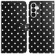 Samsung Galaxy A27 Hoesje Portemonnee Book Case Polka Dot Zwart