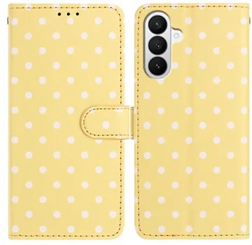 Samsung Galaxy A27 Hoesje Portemonnee Book Case Polka Dot Geel