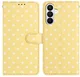 Samsung Galaxy A27 Hoesje Portemonnee Book Case Polka Dot Geel