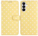 Samsung Galaxy A27 Hoesje Portemonnee Book Case Polka Dot Geel