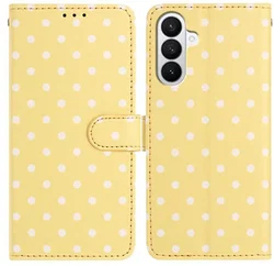 Samsung Galaxy A27 Hoesje Portemonnee Book Case Polka Dot Geel afbeelding