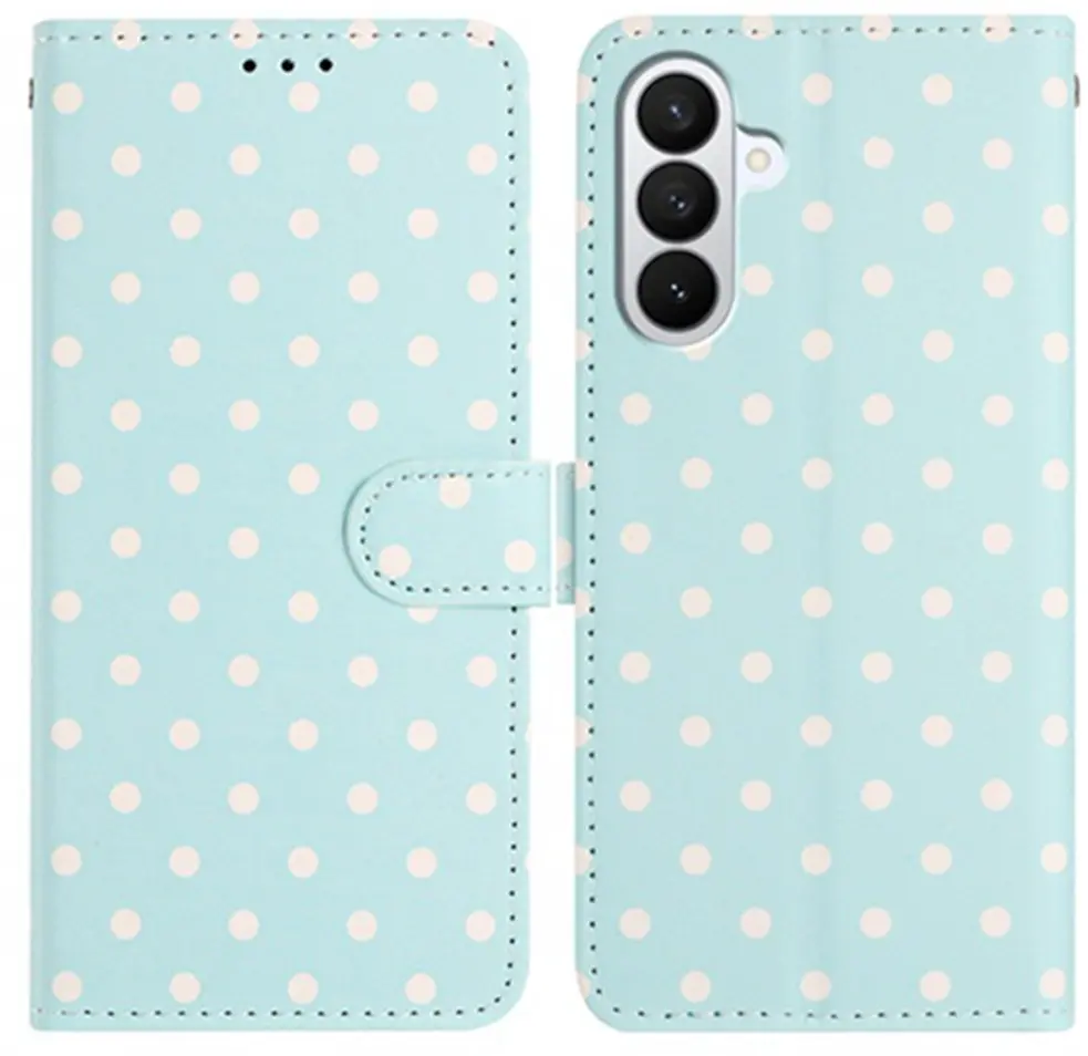 Samsung Galaxy A27 Hoesje Portemonnee Book Case Polka Dot Blauw afbeelding 1