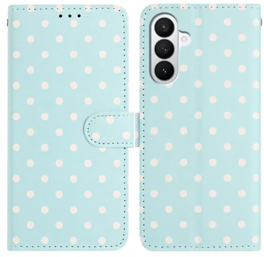 Samsung Galaxy A27 Hoesje Portemonnee Book Case Polka Dot Blauw afbeelding 1