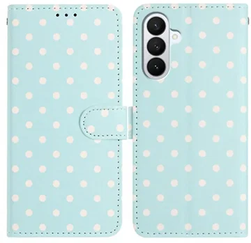 Samsung Galaxy A27 Hoesje Portemonnee Book Case Polka Dot Blauw