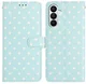 Samsung Galaxy A27 Hoesje Portemonnee Book Case Polka Dot Blauw