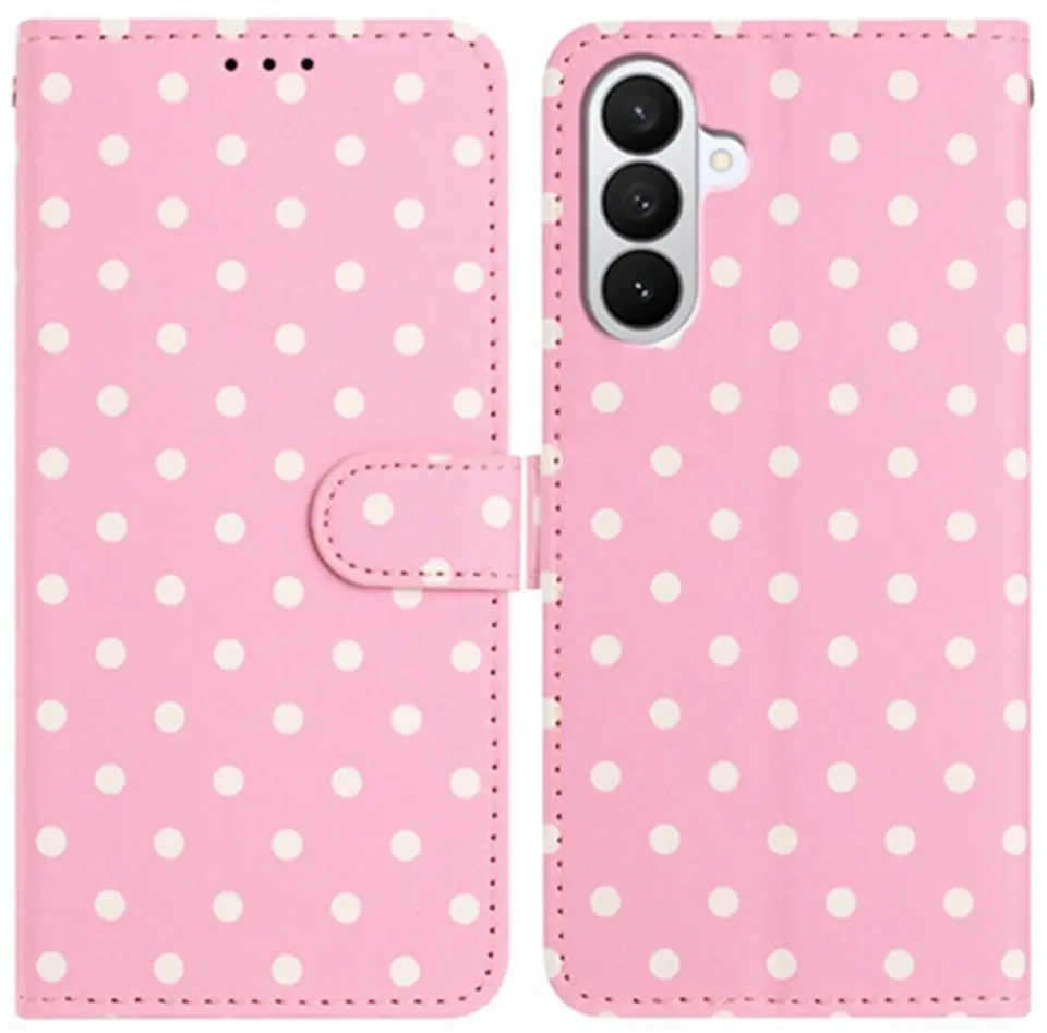 Samsung  Galaxy A27 Hoesje Portemonnee Book Case Polka Dot Roze afbeelding 1