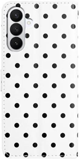 Samsung Galaxy A27 Hoesje Portemonnee Book Case Polka Dot Wit afbeelding 4