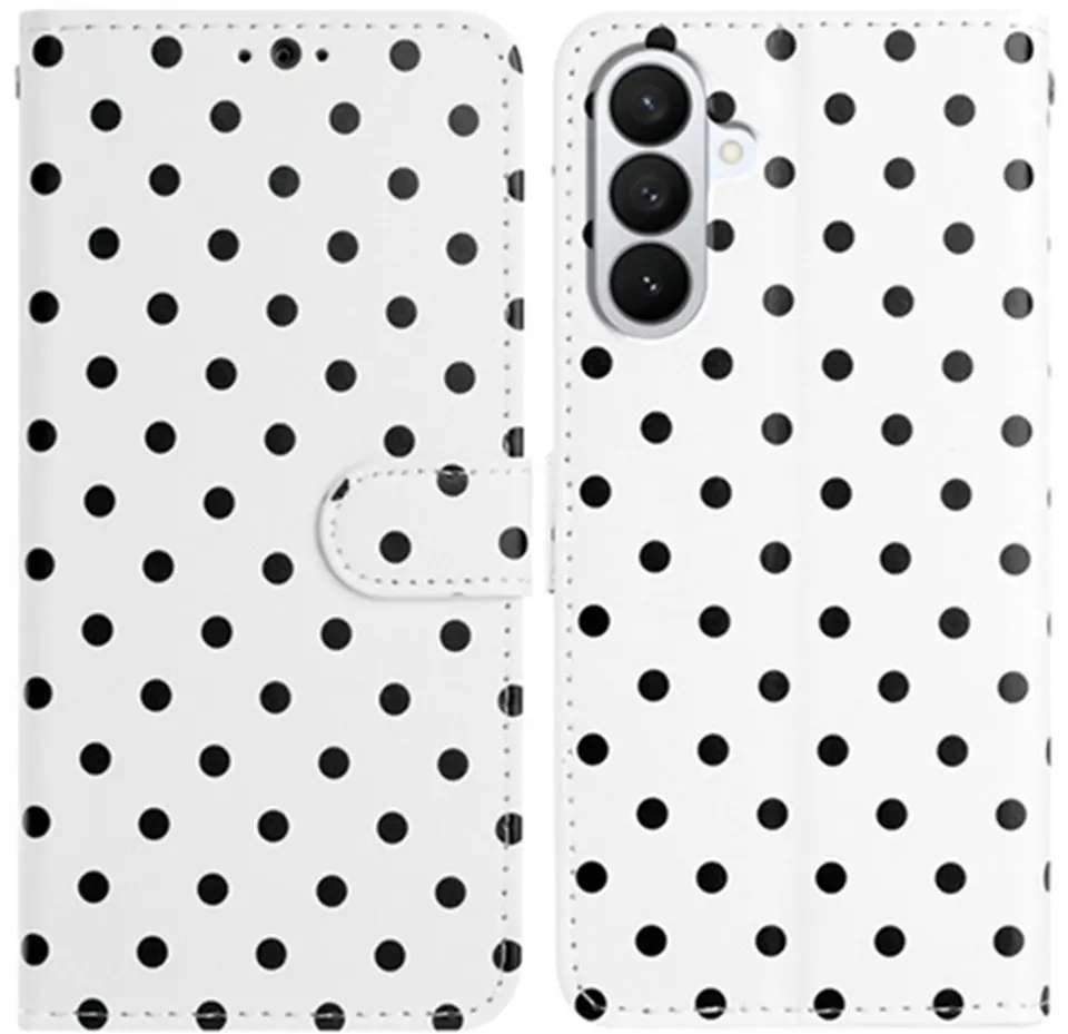 Samsung Galaxy A27 Hoesje Portemonnee Book Case Polka Dot Wit afbeelding 1