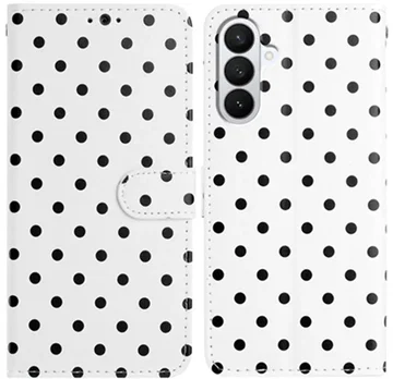 Samsung Galaxy A27 Hoesje Portemonnee Book Case Polka Dot Wit
