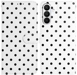 Samsung Galaxy A27 Hoesje Portemonnee Book Case Polka Dot Wit afbeelding