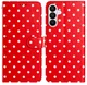 Samsung Galaxy A27 Hoesje Portemonnee Book Case Polka Dot Rood afbeelding 1