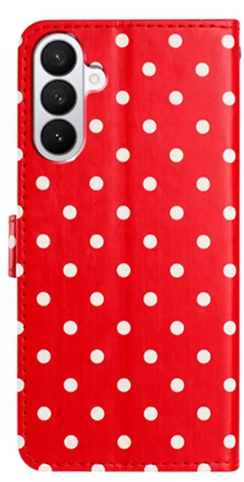 Samsung Galaxy A27 Hoesje Portemonnee Book Case Polka Dot Rood afbeelding 4