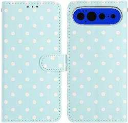 Google Pixel 11 Pro Hoesje Portemonnee Book Case Polka Dot Blauw afbeelding
